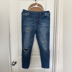 Stylish Blue Distressed Women Jeans
